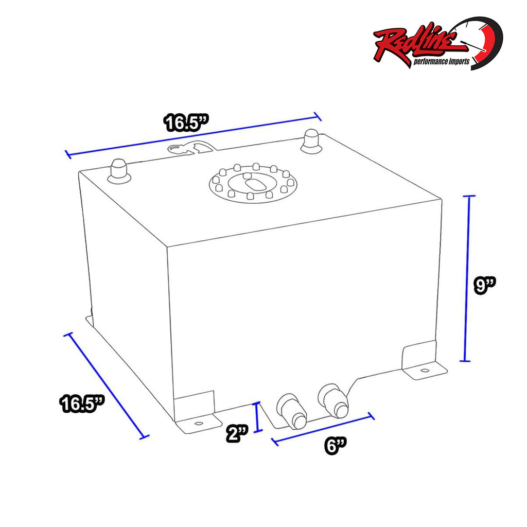 10 Gallon Aluminum Fuel Cell with Sump & Fuel Level Sender