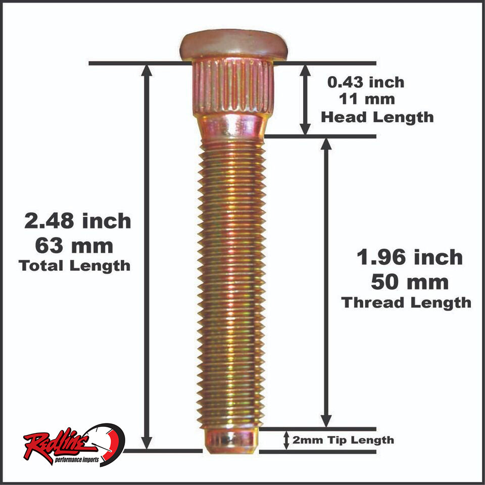 50MM Extended Wheel Studs - Toyota / Mitsubishi / Mazda