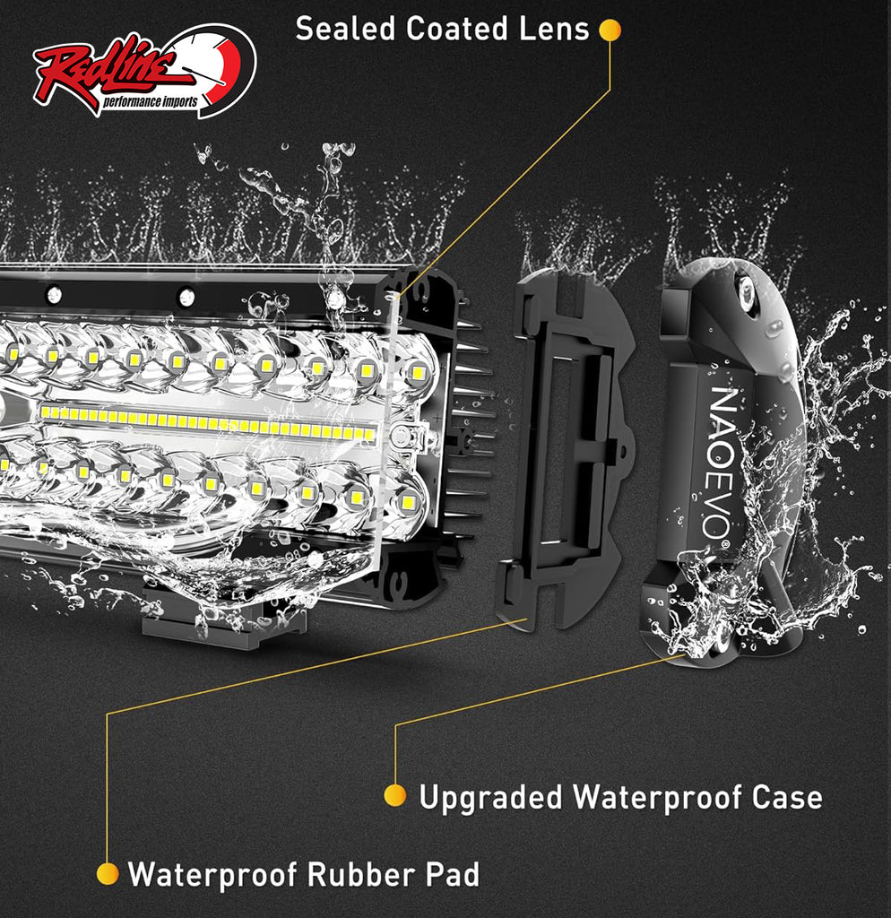 12" LED Triple Row Light Bar - Flood/Spot