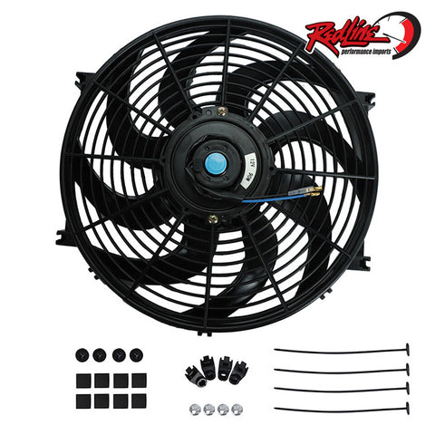 Universal 12V Slim S-Blade Pull/Push High Speed Electric Fan Kit 7