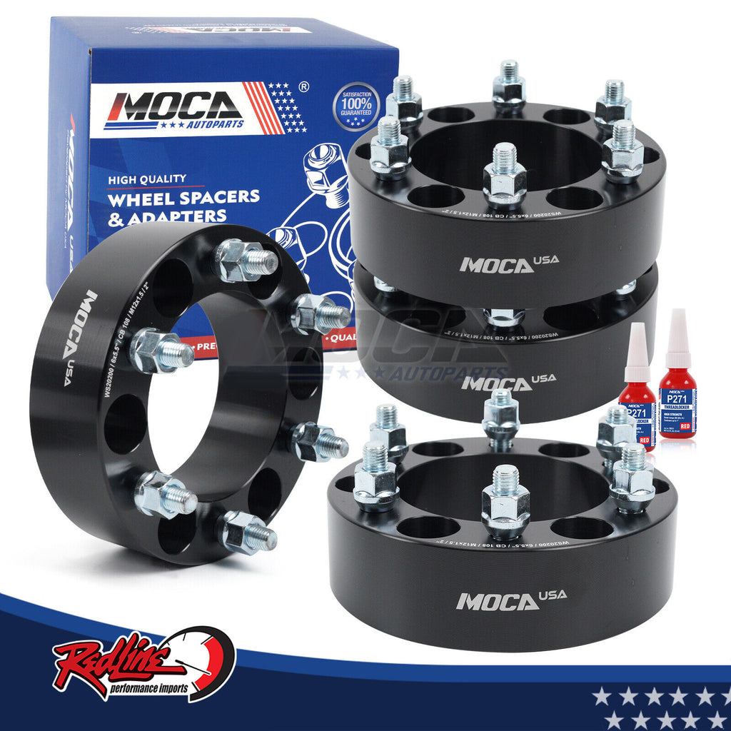 2" 6x5.5 (139.7) High Quality Billet Wheel Spacers 12x1.5mm Thread