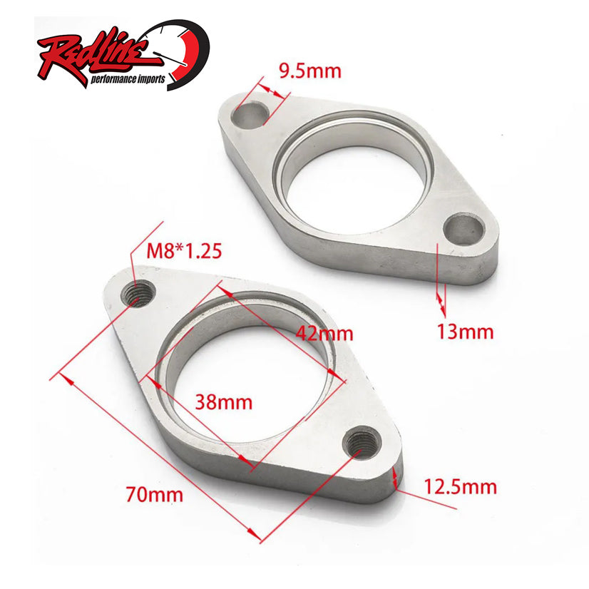 35/38mm 2 Bolt Wastegate Flange - Stainless Steel