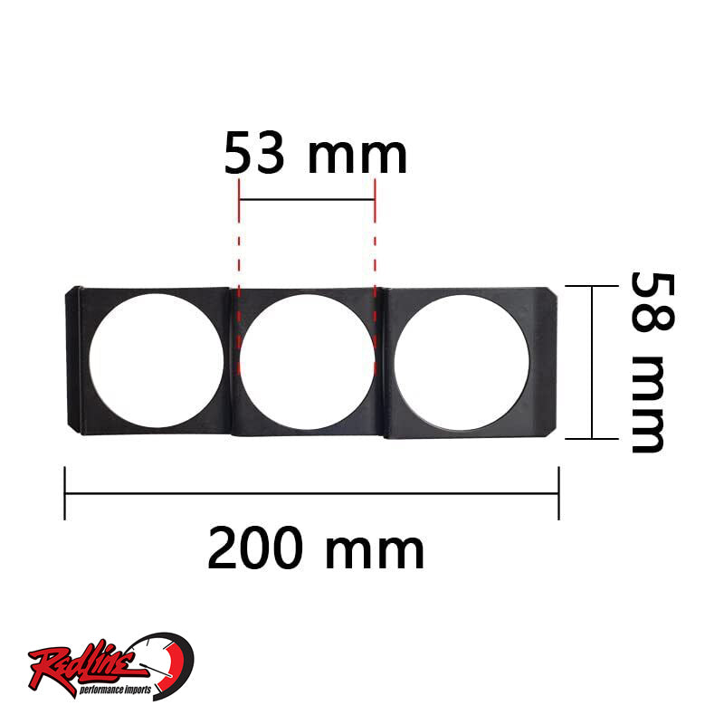 Universal 52mm 3 Hole Single DIN Radio Gauge Mount