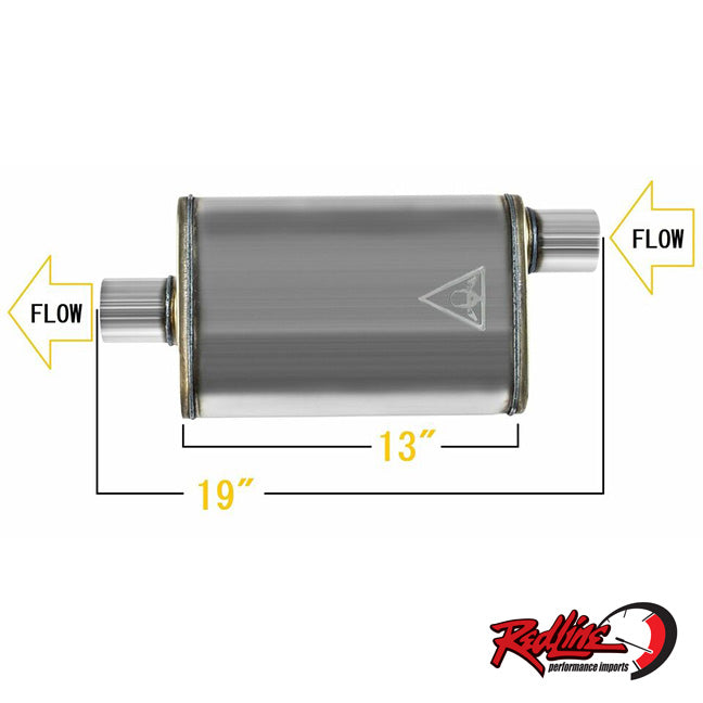 2.5" Single Chamber Offset Oval Muffler