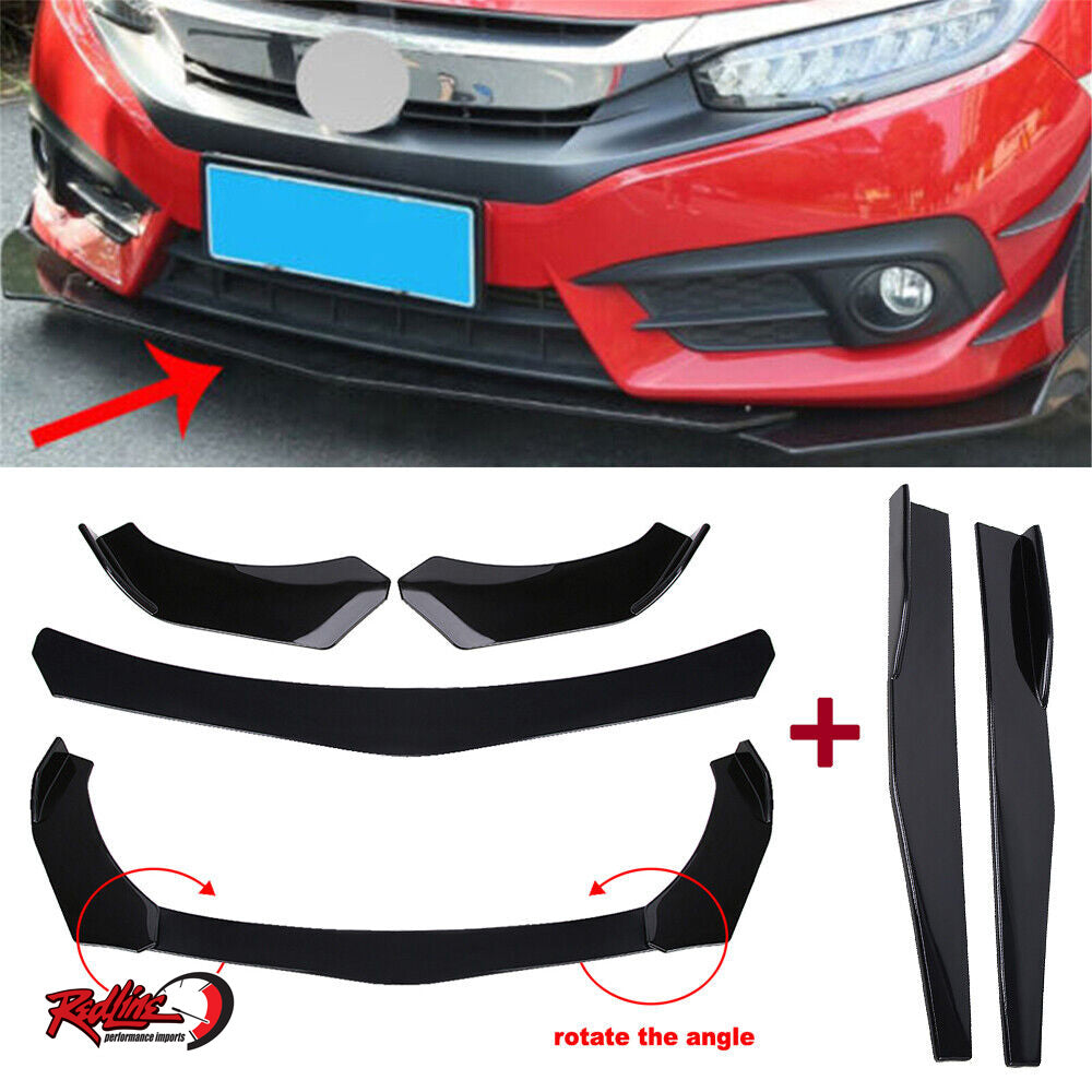 Universal Adjustable Front Splitter Kit + Side Spats