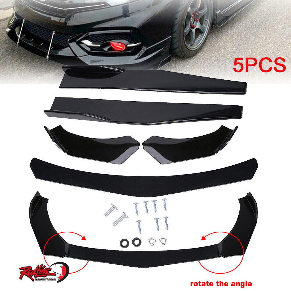 Universal Adjustable Front Splitter Kit + Side Spats