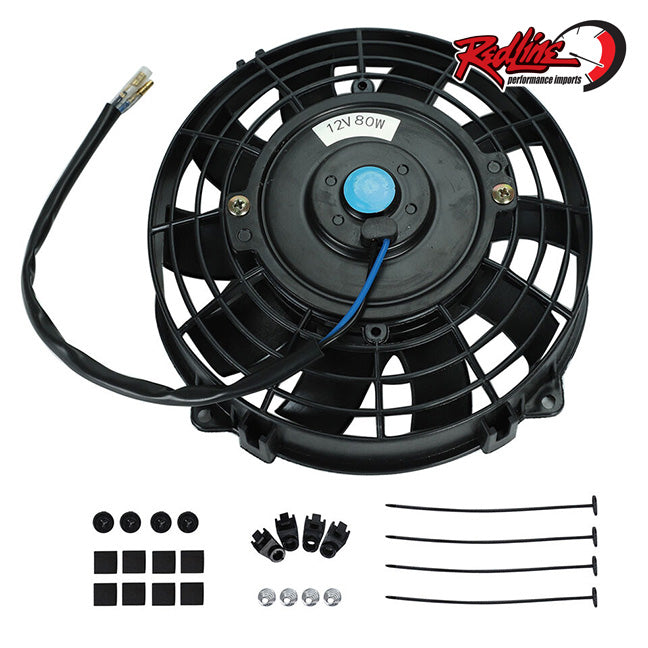 Universal 12V Slim S-Blade Pull/Push High Speed Electric Fan Kit 7"/10"/12"/14"/16"