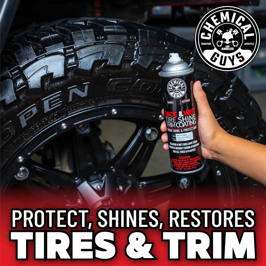 Chemical Guys - Nice & Wet Tire Shine Trim for Rubber/Plastic/Vinyl TVDSPRAY101 14.5OZ