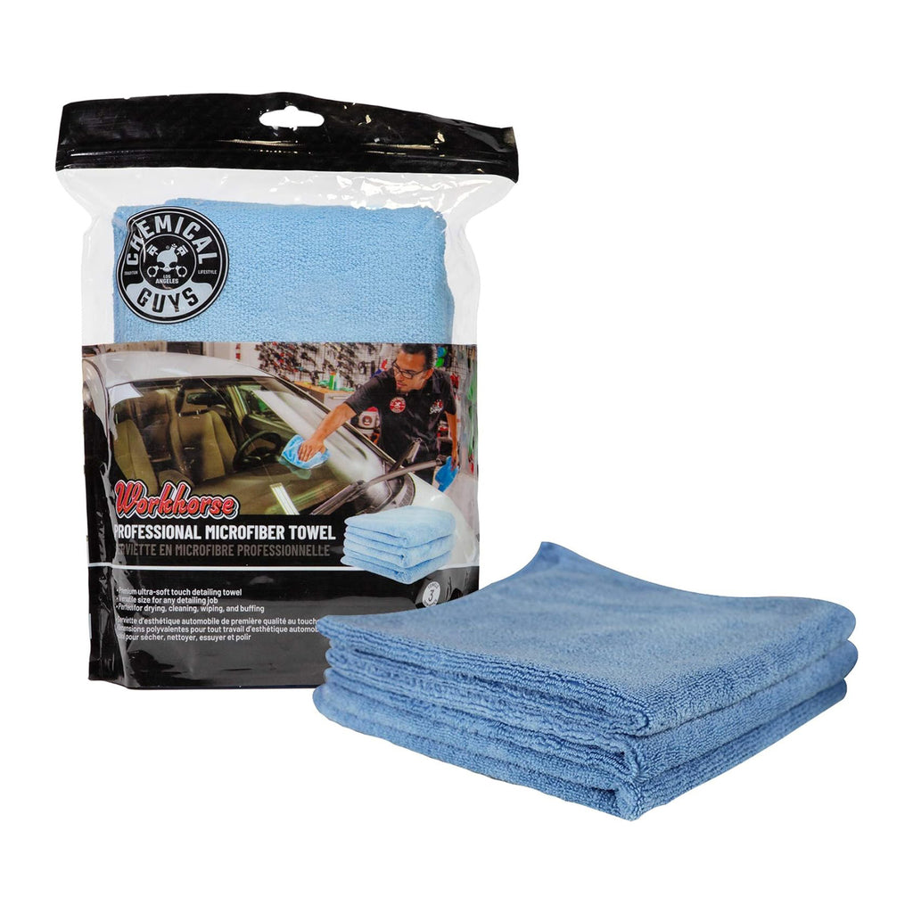 Chemical Guys -  Workhorse Professional Grade Mircrofiber Towels - 3Pack