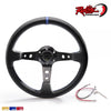 350mm OMP Style Deep Dish PVC Steering Wheel with Horn Button