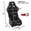 J2 Engineering Fixed Back Racing Seat with Brackets and Slider - Black/Grey