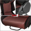 J2 Engineering Reclineable Red/Black Mesh Suede Bucket Seats - PAIR with sliders