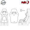 NRG PRISMA Fixed Back Fiberglass  Bucket Seat with bracket