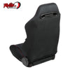 NRG Type R Style Reclineable Bucket Seats - Black Suede PAIR