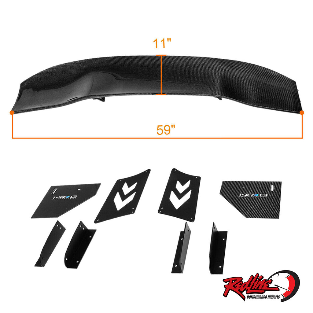 NRG Carbon Fiber 59" GT Style Wing Spoiler