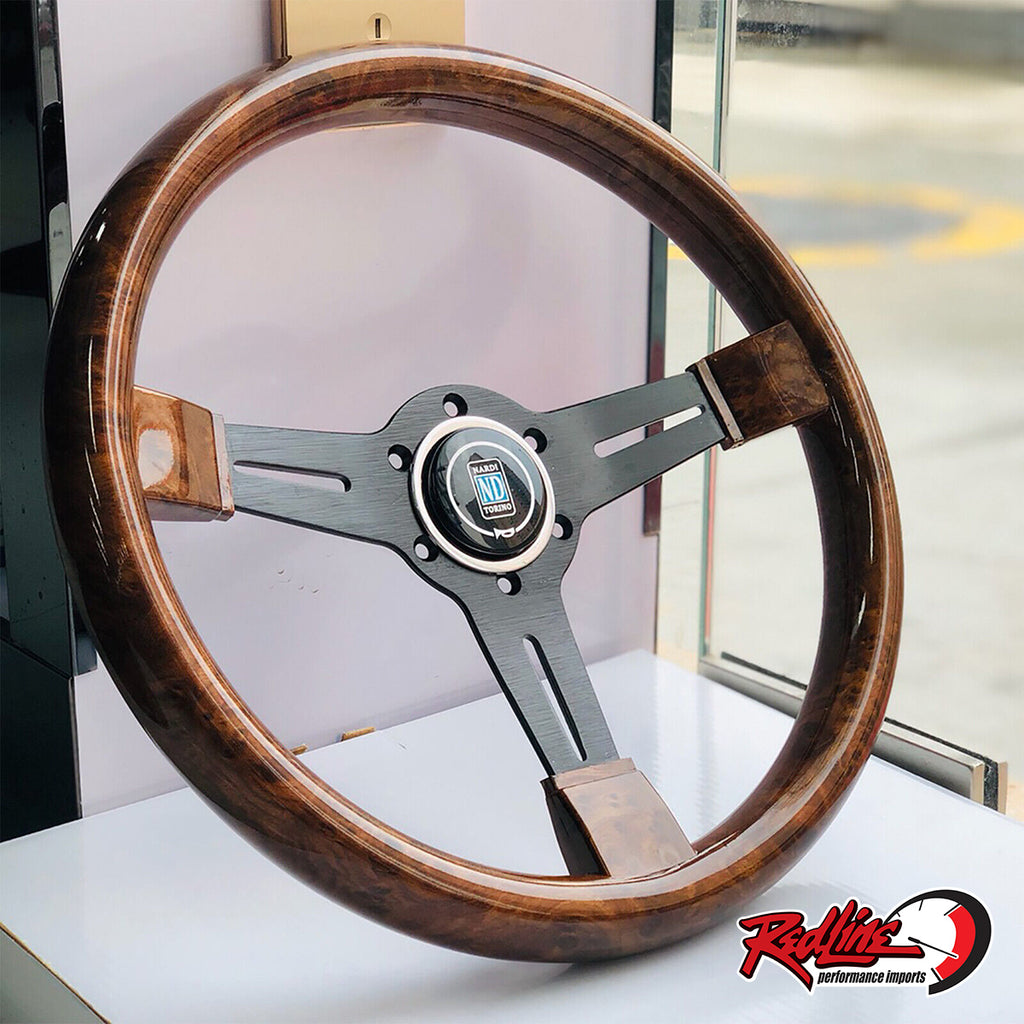 NARDI Style 350mm Woodgrain Finish Steering Wheel