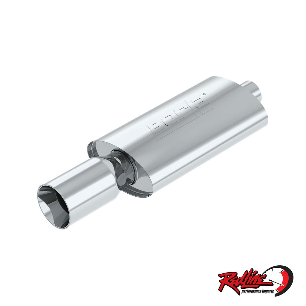 2.25" Borla Oval Muffler with 4" Dual Wall Rolled Tip