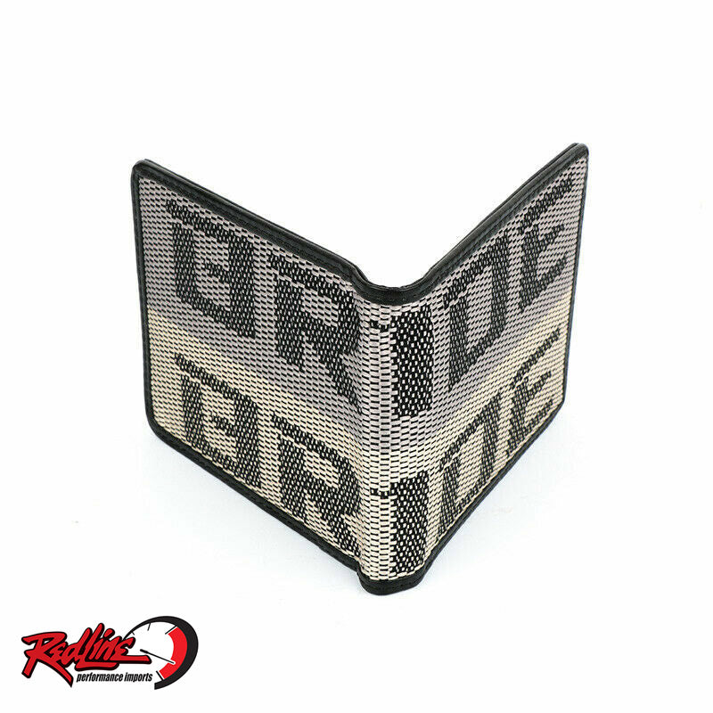 JDM 'BRIDE' Stitched Gray Fabric/Leather Gradient Wallet