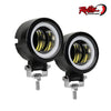 2.9" LED Circle Light Pods with Halos & Bracket - PAIR