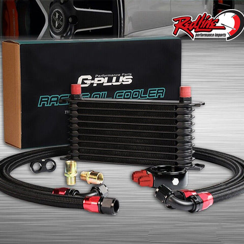 Universal 10 Row Oil Cooler Kit with Lines & Adapter