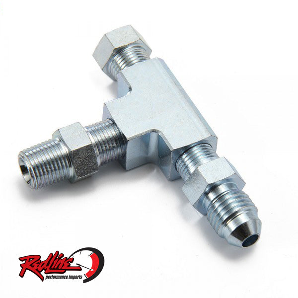 1/8NPT To 4AN Turbo Adapter Tee Fitting W/ Block