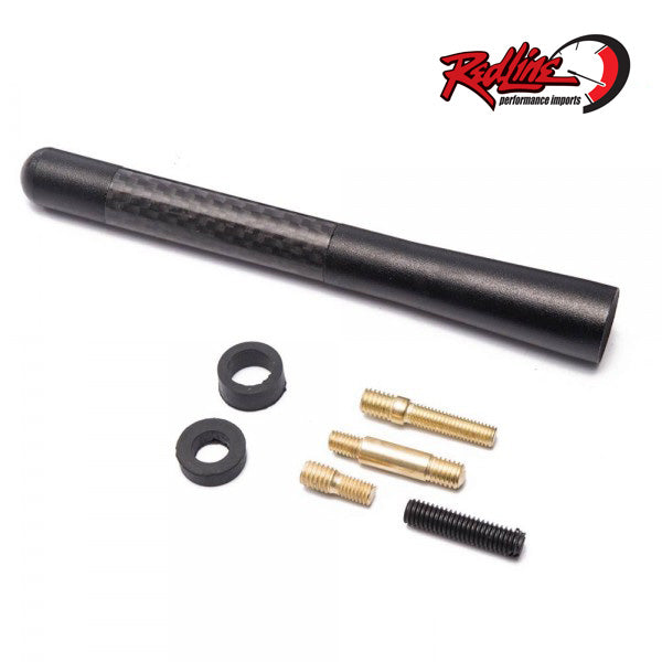 4.7" Mini Black & Carbon Short Antenna with Universal Install kit