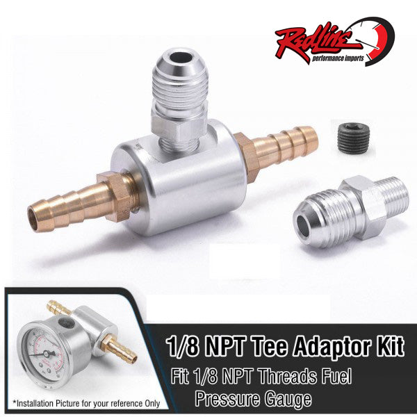 Inline Gauge / Fitting Adapter Kit 1/8" NPT - 6AN - Barbed