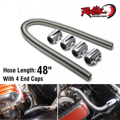 Universal Flexible Stainless Radiator Coolant Hose Kit 48