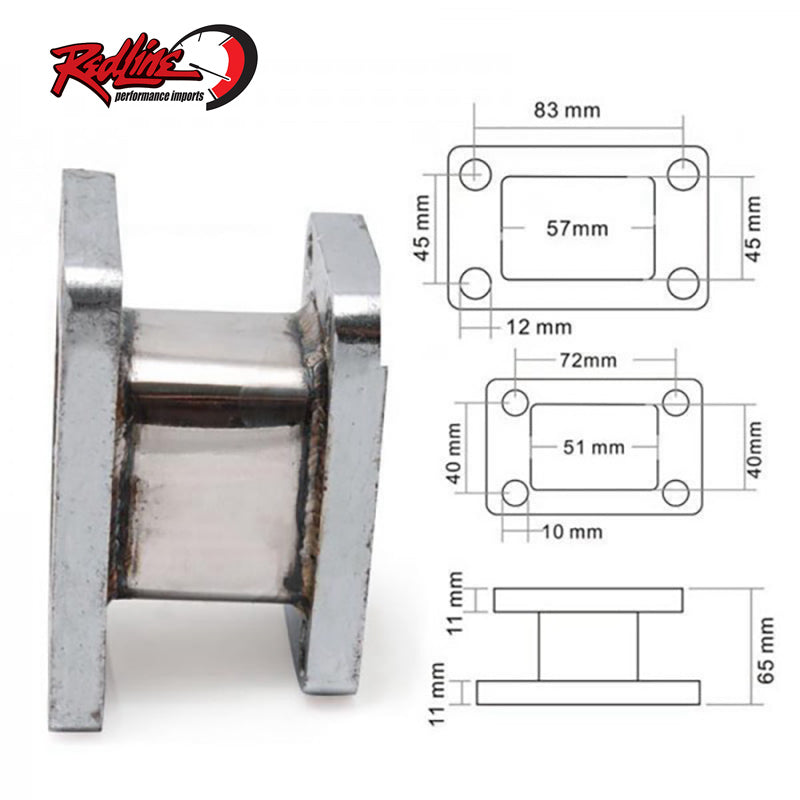 T3/T4 To T25 Turbo Manifold Flange Conversion Adapter - Stainless Steel