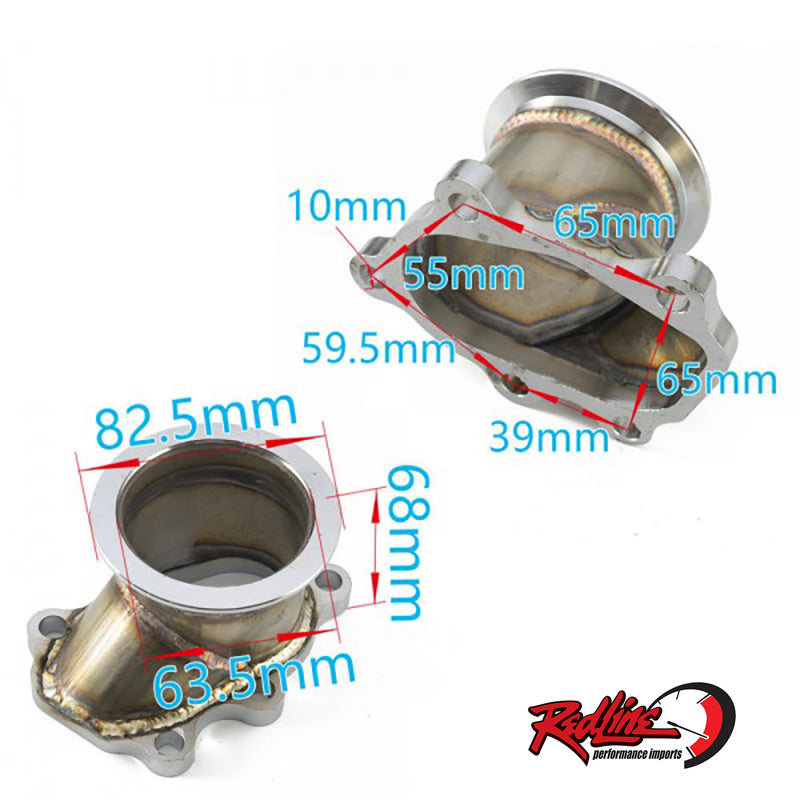 T25 / T28 5 Bolt To 2.5" V Band Flange Adapter - Stainless Steel