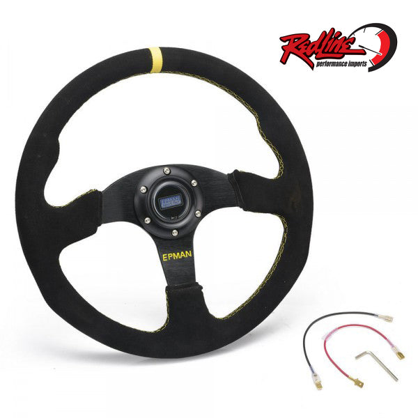 Epman 14inch 350mm Flat Steering Wheel - Suede