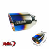 Universal 2,5" In, 4" Out Burnt Slanted Muffler Tip with Greddy logo