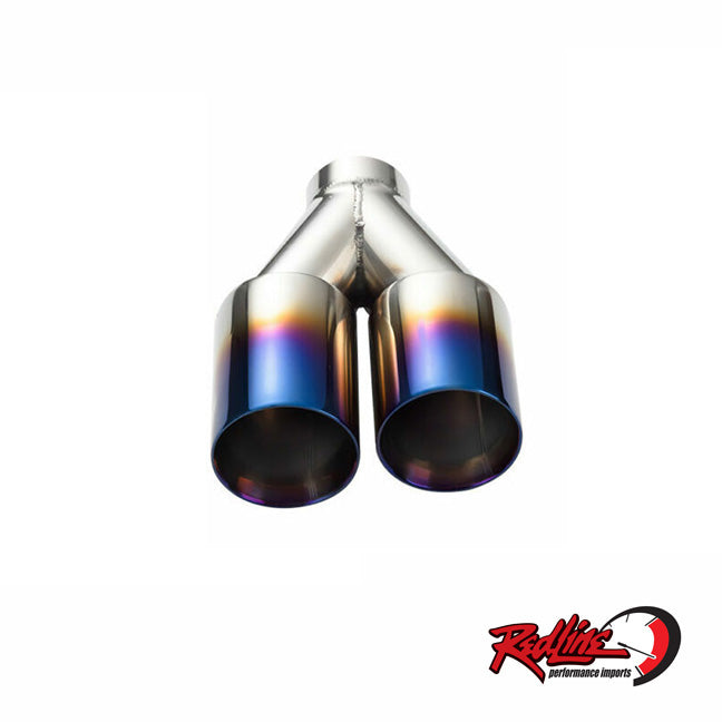 2.5" ID with Dual 3" OD Straight Cut Burnt Exhaust Tip