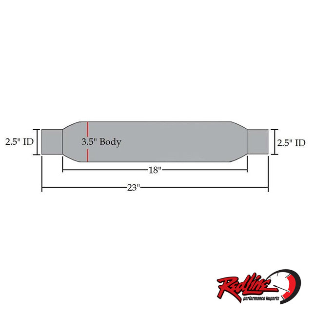 2.5" Universal Resonator 23" x 3.5"