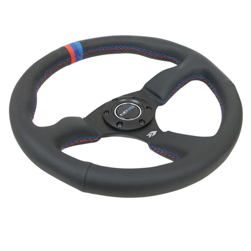 NRG M3 350mm 2" Deep Comfort Grip Leather Steering Wheel