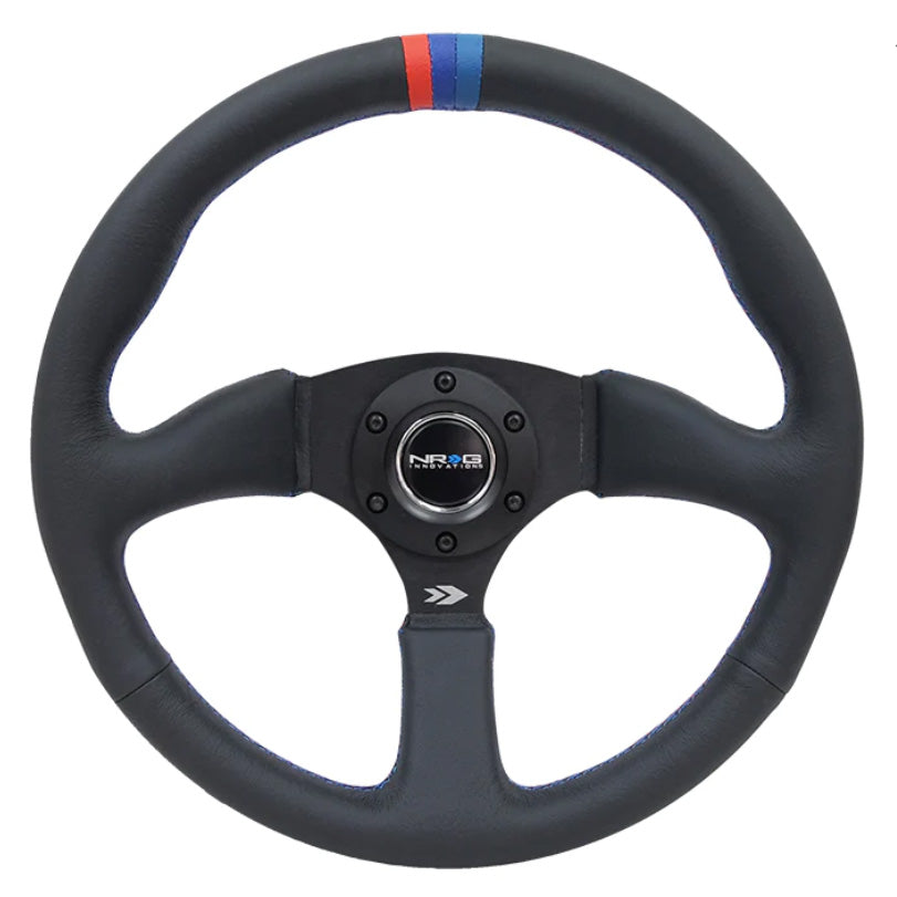 NRG M3 350mm 2" Deep Comfort Grip Leather Steering Wheel