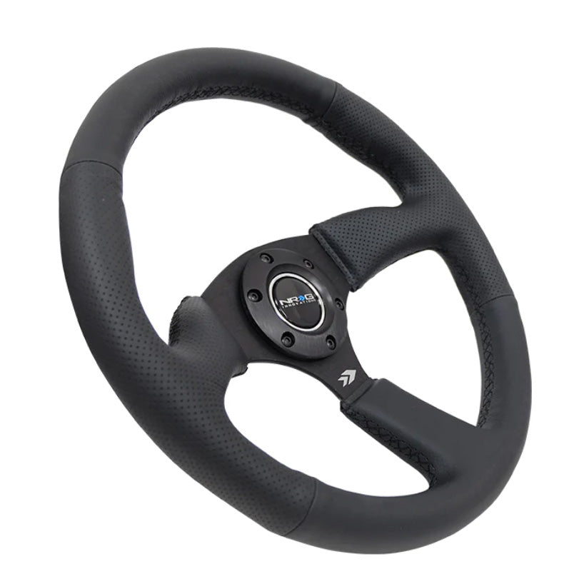 NRG NEOCHROME 350mm 2" Deep Comfort Grip Leather Steering Wheel