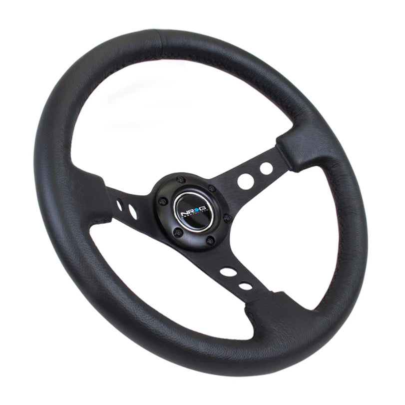 NRG PURPLE 350mm Leather Deep Dish Reinforced Steering Wheel