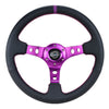 NRG PURPLE 350mm Leather Deep Dish Reinforced Steering Wheel