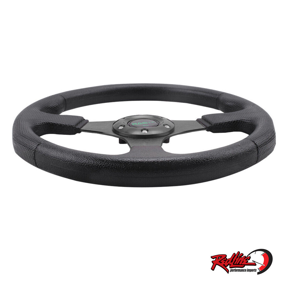 14inch 350mm Flat Steering Wheel (Black) - PVC