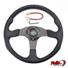 14inch 350mm Flat Steering Wheel (Black) - PVC