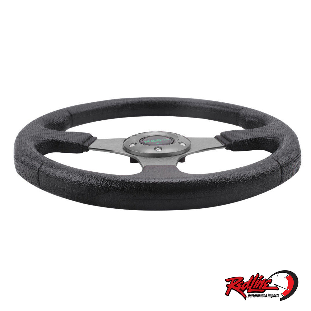 14inch 350mm Flat Steering Wheel (Grey) - PVC