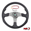 14inch 350mm Flat Steering Wheel (Grey) - PVC