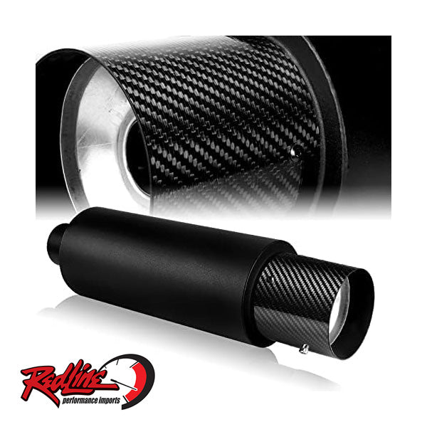 N1 Style Carbon Tip Muffler - 2.5" Inlet / 4"Tip with Removable Silencer