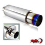 Universal N1 Style Burnt Tip Muffler - 2.5" Inlet / 4"Tip with Removable Silencer