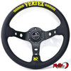 VERTEX 325mm Leather Deep Dish Steering Wheel - Yellow