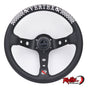 VERTEX 325mm Leather Deep Dish Steering Wheel - Checkered White