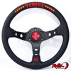 VERTEX 325mm Leather Deep Dish Steering Wheel - Red