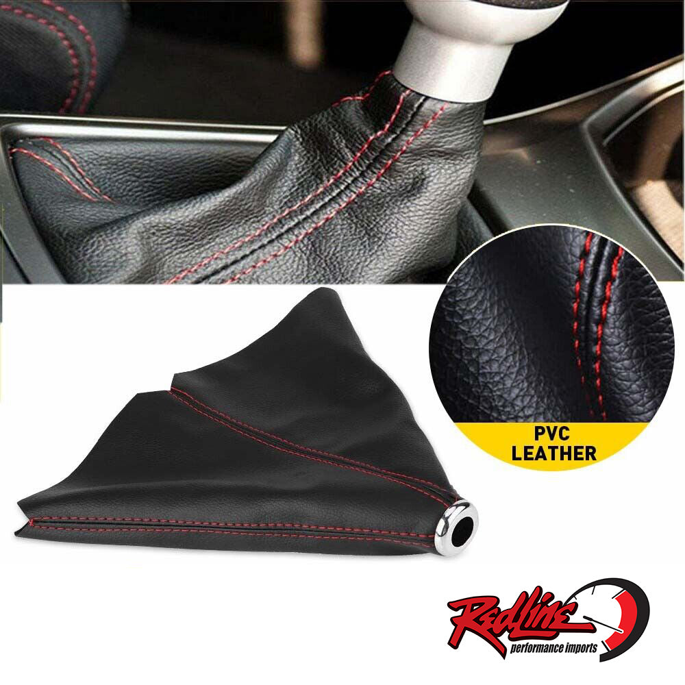 Universal Black PVC Grain Shift Boot Cover with Red/Blue/Yellow Stitching