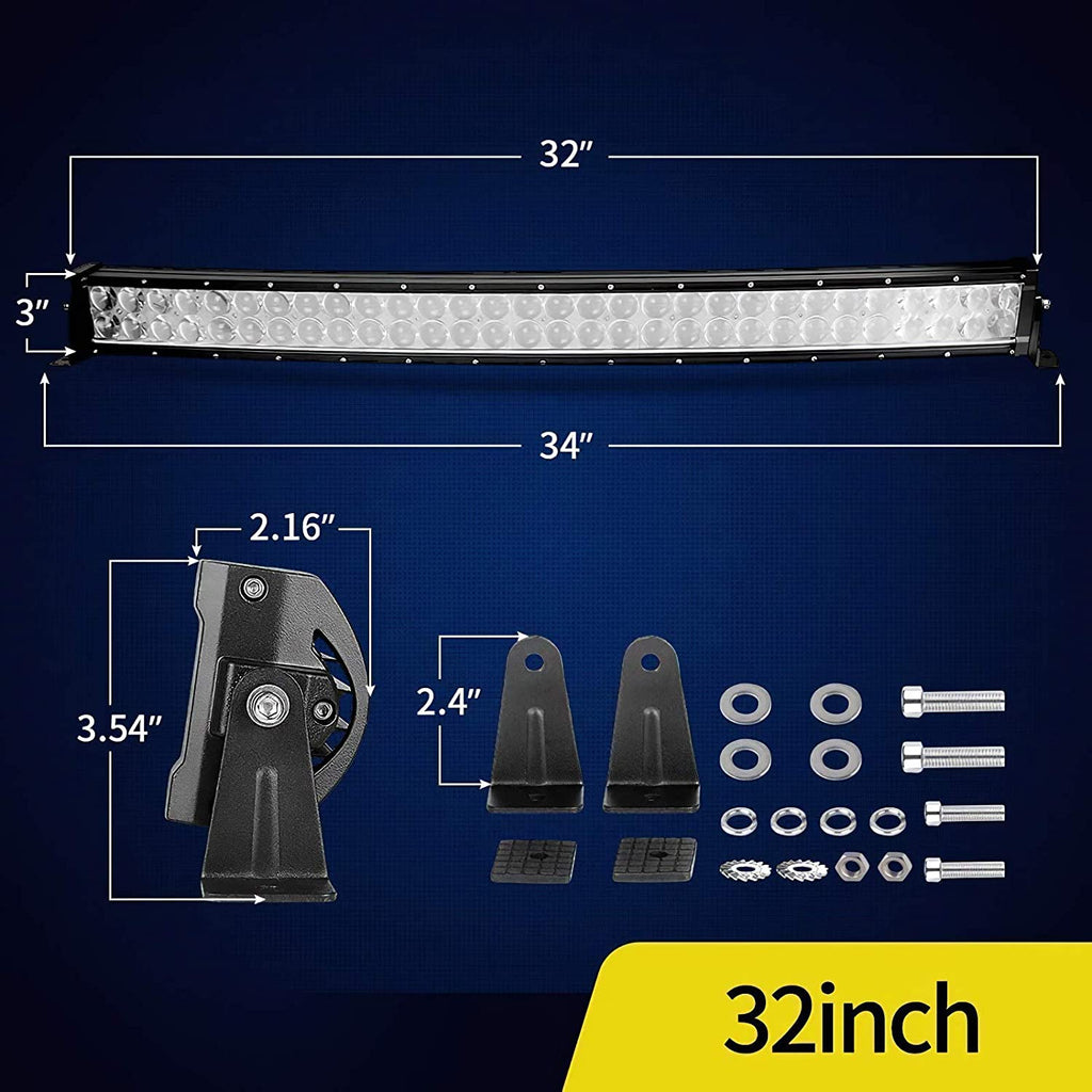 4D 32 Inch Curved Led Light w Harness